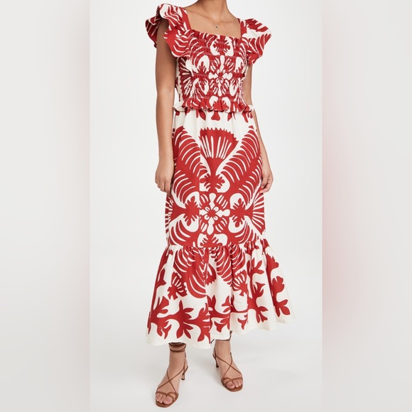 Sea Henrietta Print Smocked Dress size L - Picture 11 of 12